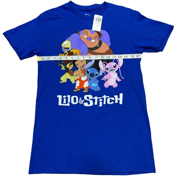 Disney Lilo & Stitch Group T Shirt Blue Juniors Size L NEW NWT - Picture 3 of 12
